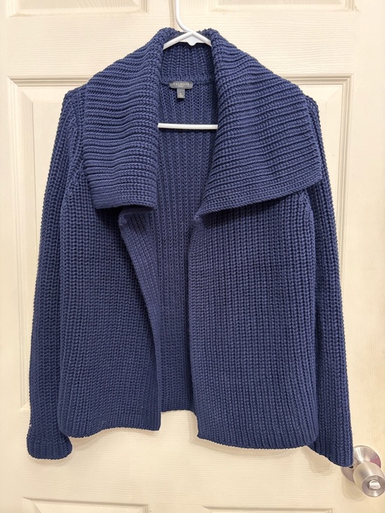 Talbots Sweaters - Talbots Navy Ribbed Open-Front Women's Sweater women’s size Small Petite